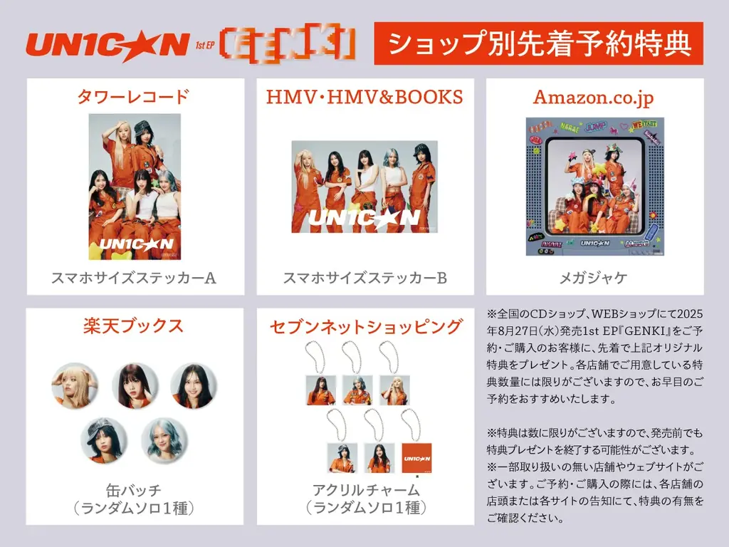 8月27日発売UN1CONのグループ初となる1st EP『GENKI』のジャケット写真と新アーティスト写真を公開!また9月27日15:00〜スペシャルリリースイベントの開催が決定! 画像 3