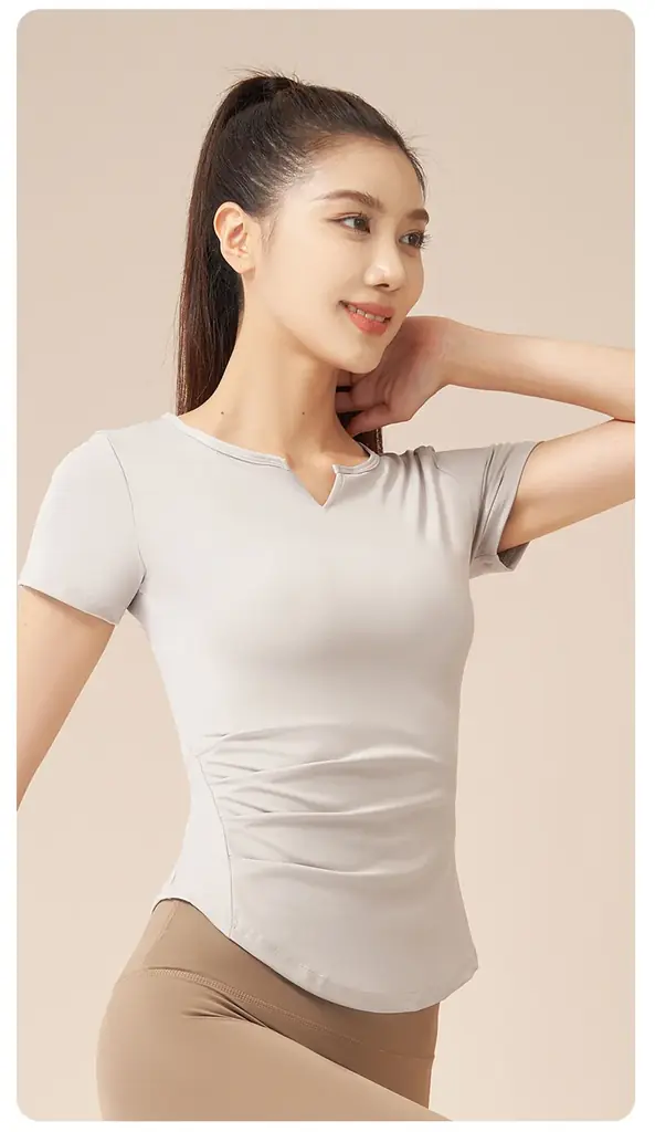 Tシャツ　V字トップス　ヨガ服　ヨガウェア　新規取引募集を開始いたしました。 画像 6