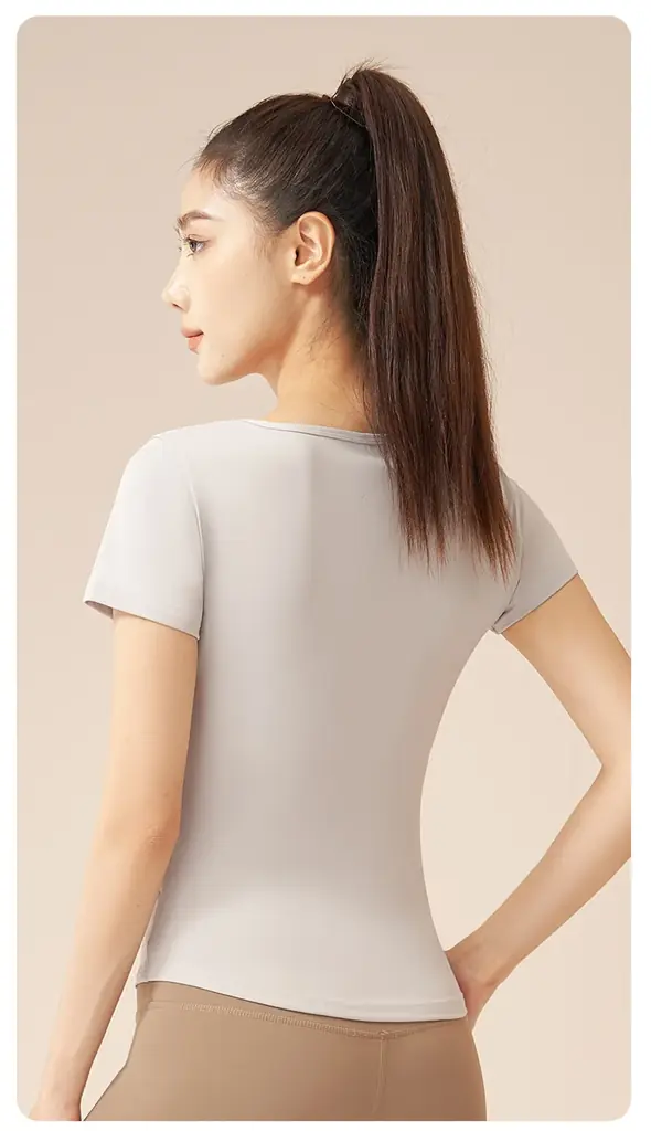 Tシャツ　V字トップス　ヨガ服　ヨガウェア　新規取引募集を開始いたしました。 画像 7