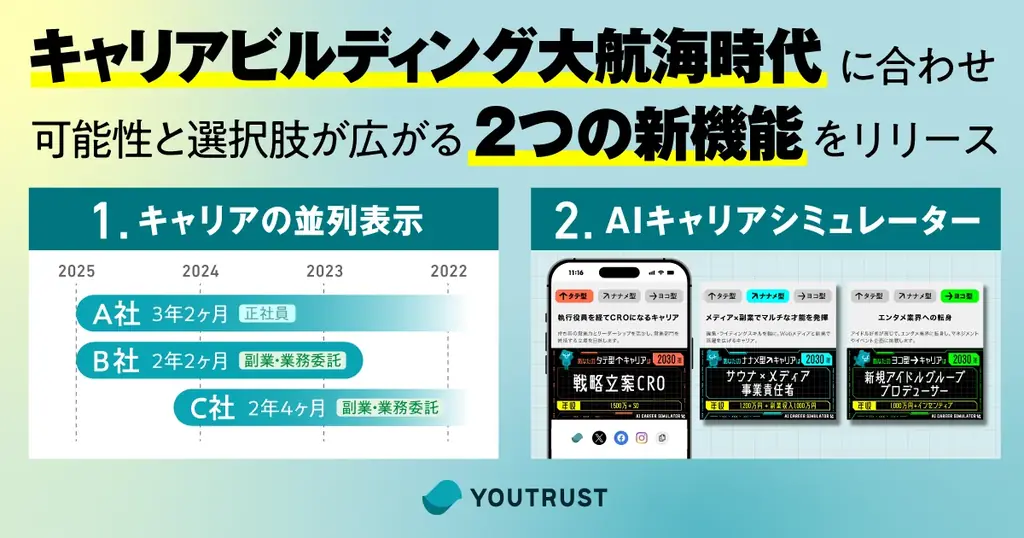 2025年8月5日開始：YOUTRUSTが新機能で多様なキャリア形成を支援