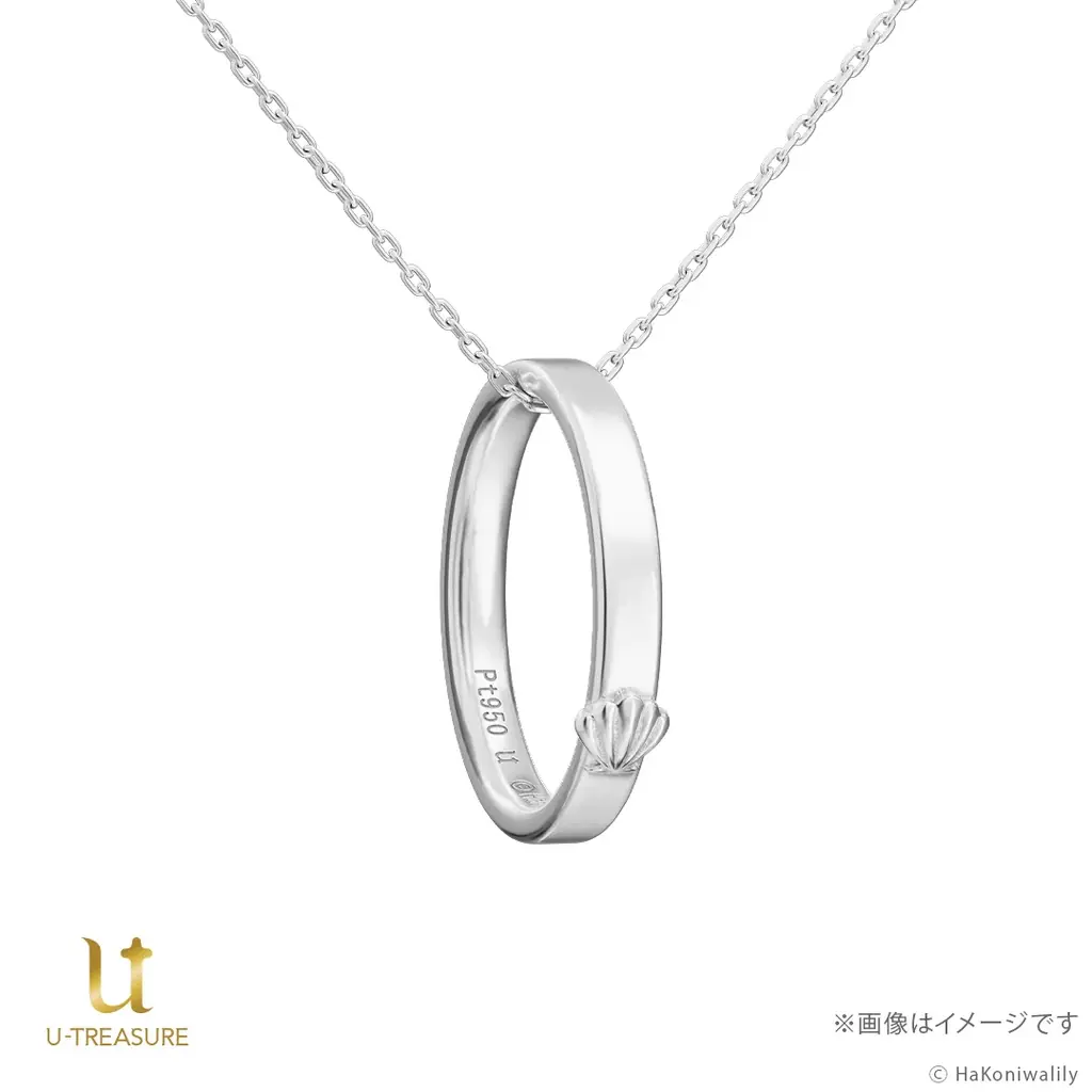 ふたりの指のサイズでリングを作成。【ハコニワリリィ】リングネックレス。刻印やモチーフ、イメージカラーを表現し天然石をあしらった彼女とのつながりを感じられるデザイン 画像 3