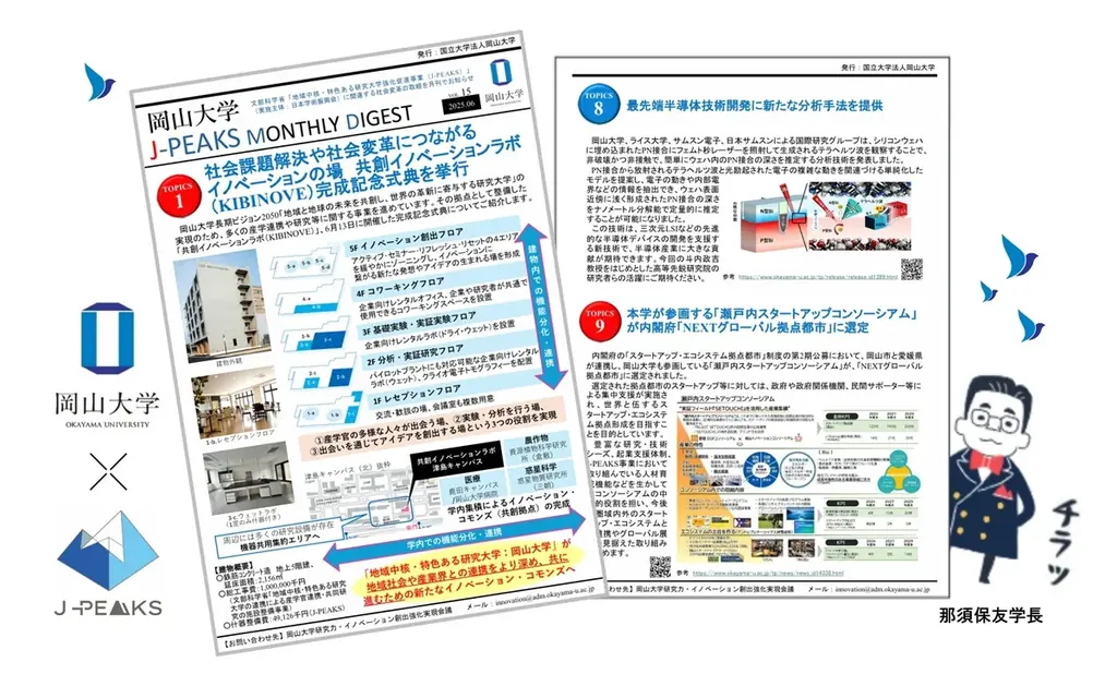 「岡山大学 J-PEAKS MONTHLY DIGEST」Vol.15刊行~「地域中核・特色ある研究大学強化促進事業(J-PEAKS)」に関連する岡山大学の社会変革の取り組みなどを月刊で発信!~ 画像 4