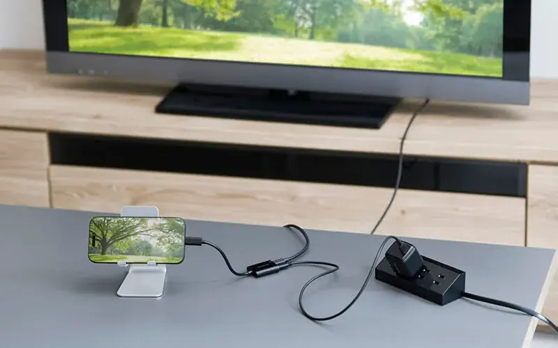 USB Type-Cポート搭載のスマートフォン・パソコンの画面をテレビやモニターに映像出力！同時に充電もできる変換アダプターを新発売 画像 5