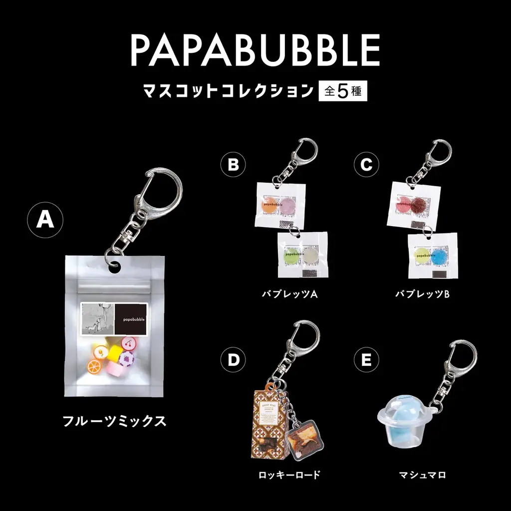 まるで本物?!全5種のかわいすぎるお菓子たちがマスコットチャームになって登場 PAPABUBBLEのカプセルトイシリーズ 8月6日より発売 画像 2