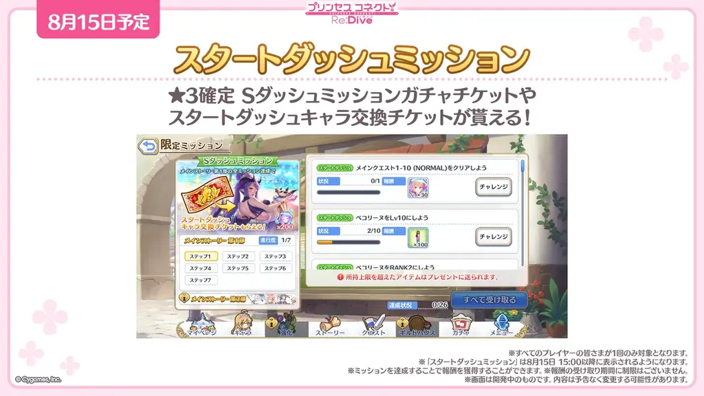 『プリンセスコネクト！Re:Dive』7.5周年　スタートダッシュ＆カムバック応援！8月15日からとってもお得なミッションを開催！ 画像 2