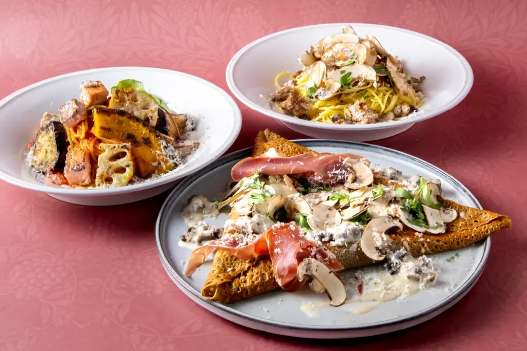 秋のごちそうパスタとガレット