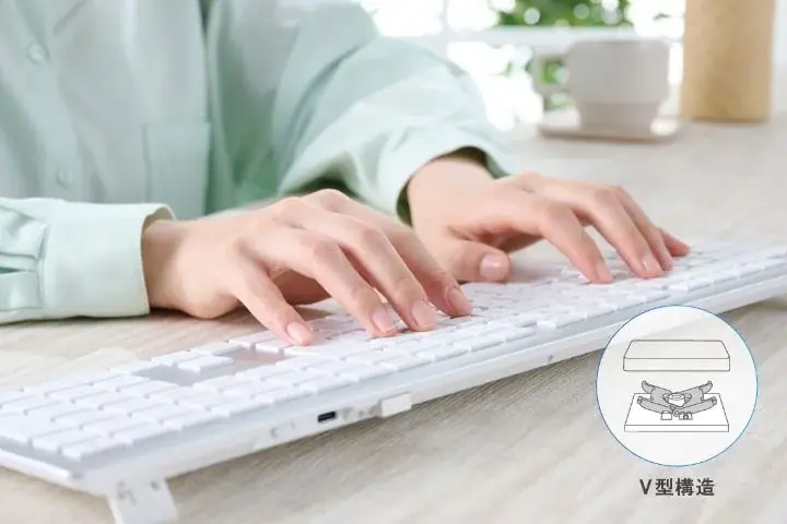 「V型構造」のパンタグラフで軽快で精密な打鍵感を実現！充電式＆マルチ接続/マルチOS対応の多機能薄型キーボード”Precisionist(プレシジョニスト)”を新発売 画像 2