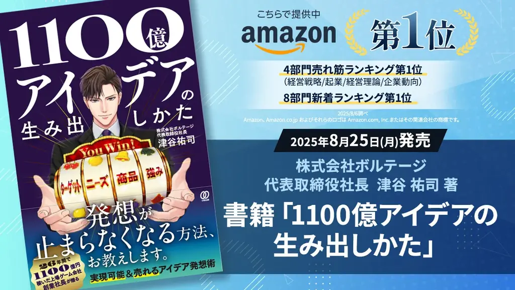 8月25日発売 津谷祐司『1100億アイデアの生み出しかた』実務発想術