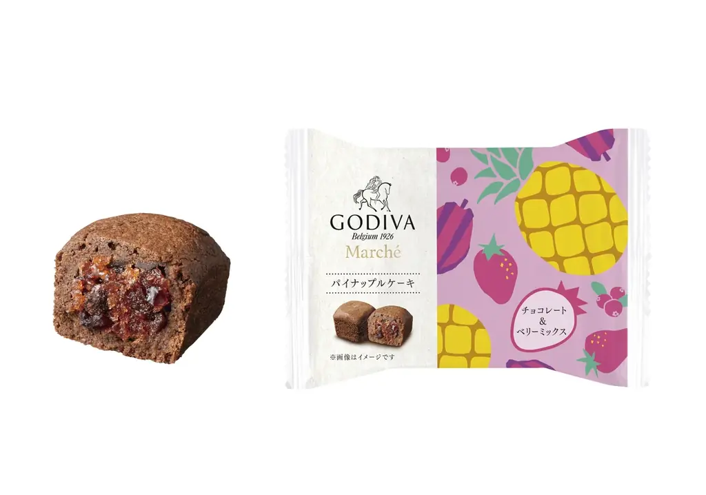 ほろ苦いチョコクッキー生地に、爽やかなパイナップルジャムとフルーツが相性抜群！ ゴディバ「パイナップルケーキ」発売 画像 4
