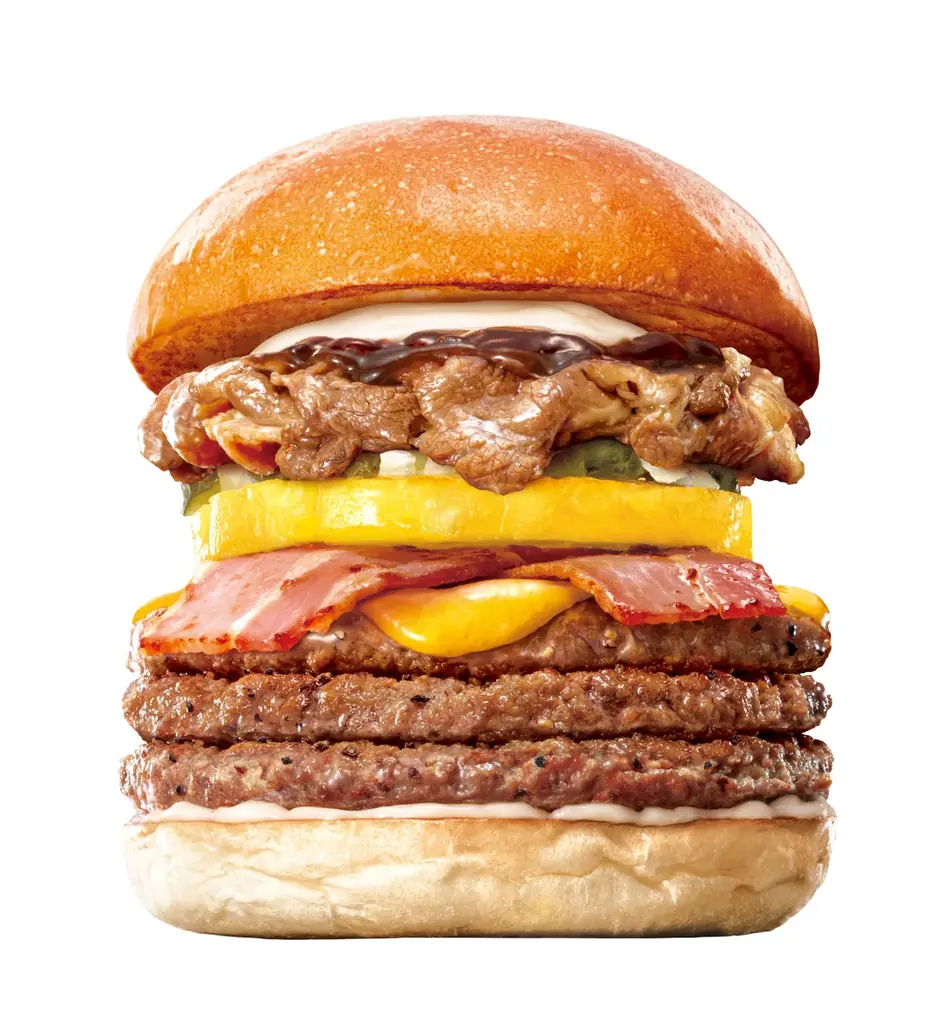 【ロッテリア】夏限定!ハワイ気分を味わえるキングサイズのバーガーが登場!ロッテリア「キング牛カルビBBQパイン絶品チーズバーガー」販売! 画像 2