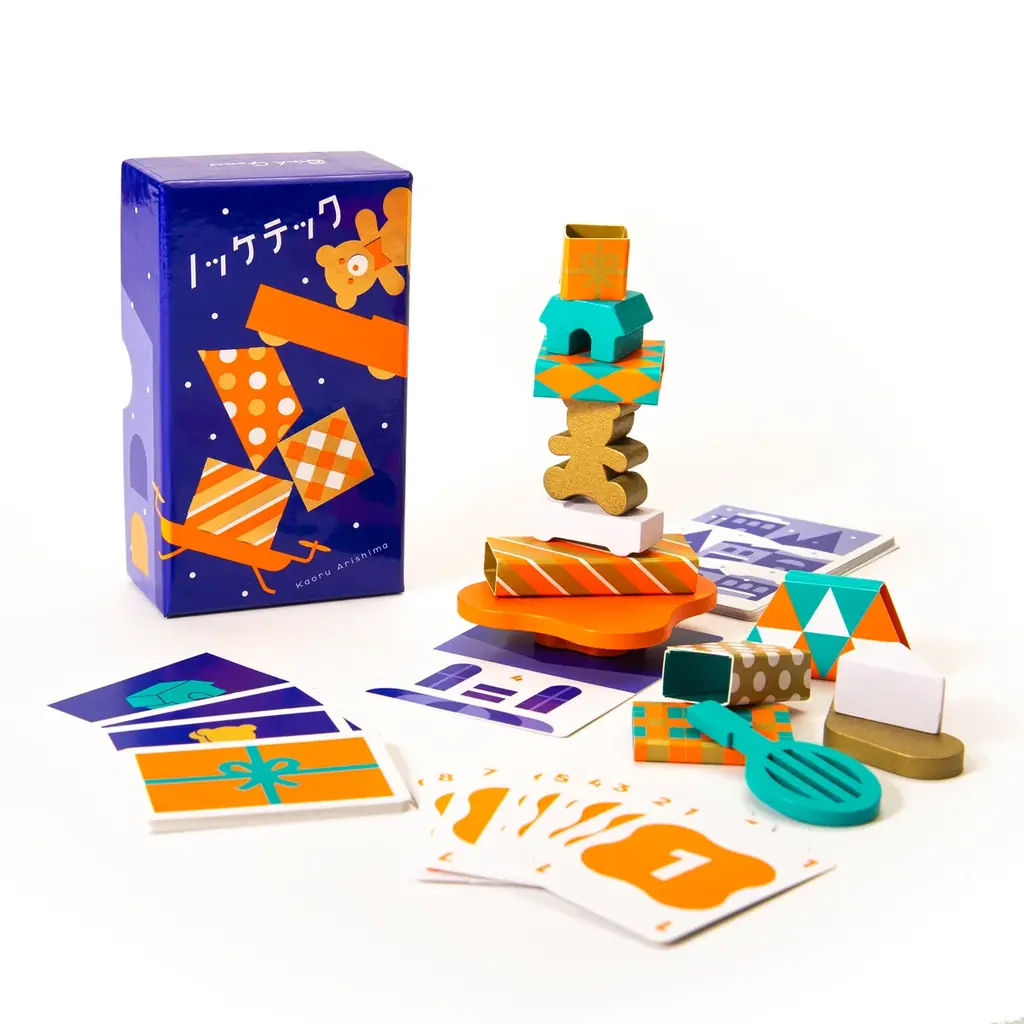 ボードゲーム『ノッケテック』2025年秋発売。ふたりで協力して、プレゼントの積まれたドローンを運んでいくバランスゲーム。 画像 6