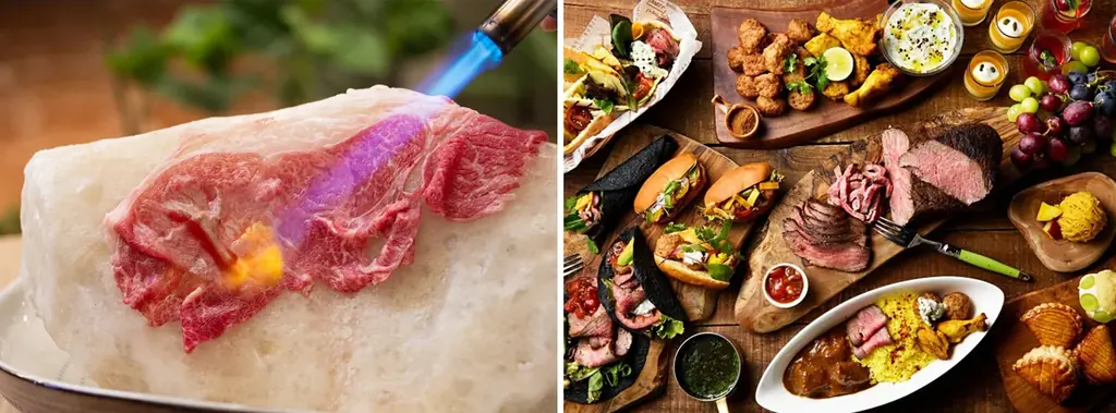 【オリエンタルホテル福岡 博多ステーション】九州産黒毛和牛の岩塩炙りや鮑と南瓜のバター醤油風パイピザなど2025年9月1日（月）より内容を一新「LINK SQUARE LUNCH BUFFET」 画像 2