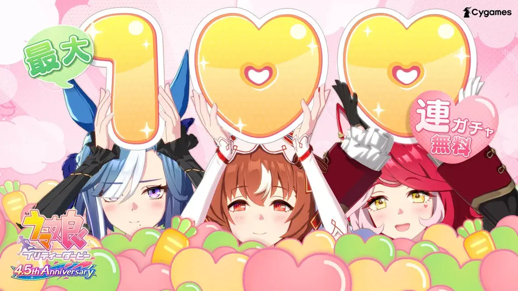 ウマ娘4.5周年祭：最大100連無料ガチャ＆新キャラ登場