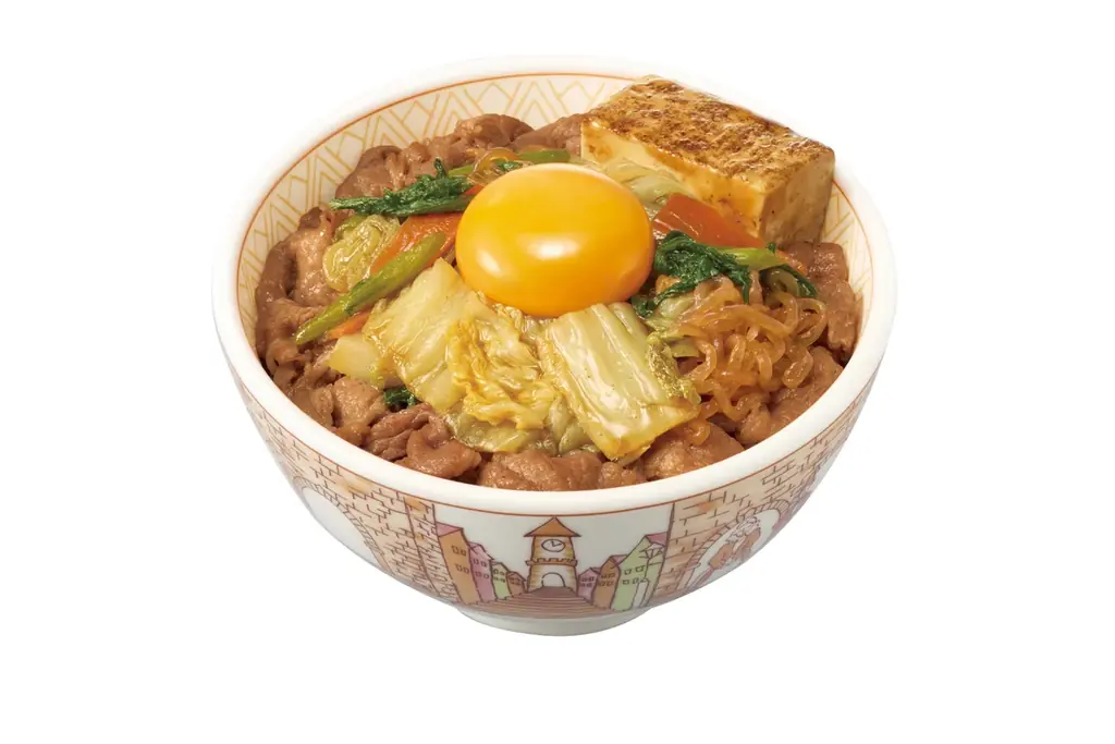 【すき家】丼の上に、すきがいっぱい たまごを月に見立てた季節商品「月見すきやき牛丼」発売 特製ダレと具材が変わり、すき焼き感アップ! 画像 2