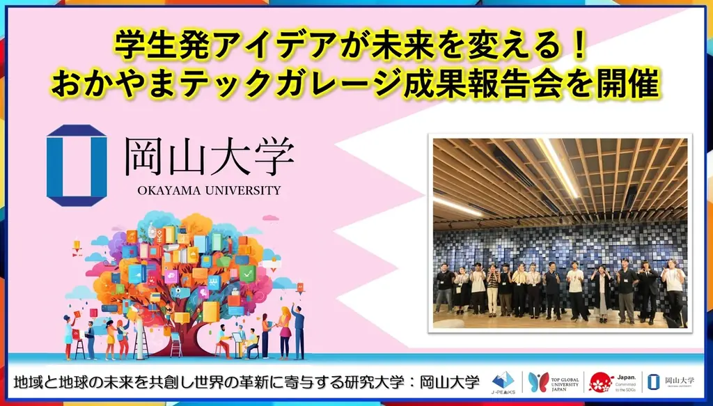 岡山大学のおかやまテックガレージが成果報告、5件の発表