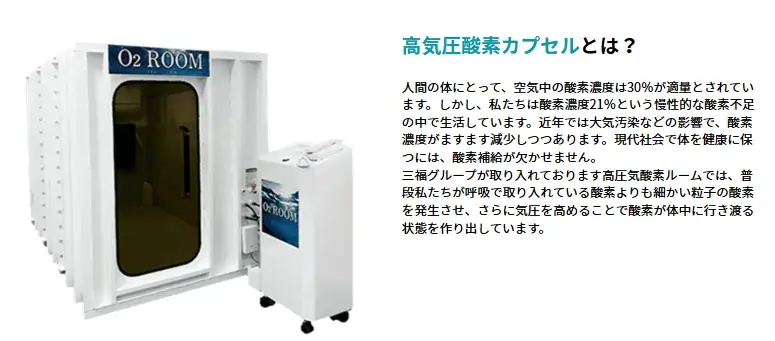 三福ホールディングス、酸素ルームのソリューションサイトを公開 画像 2