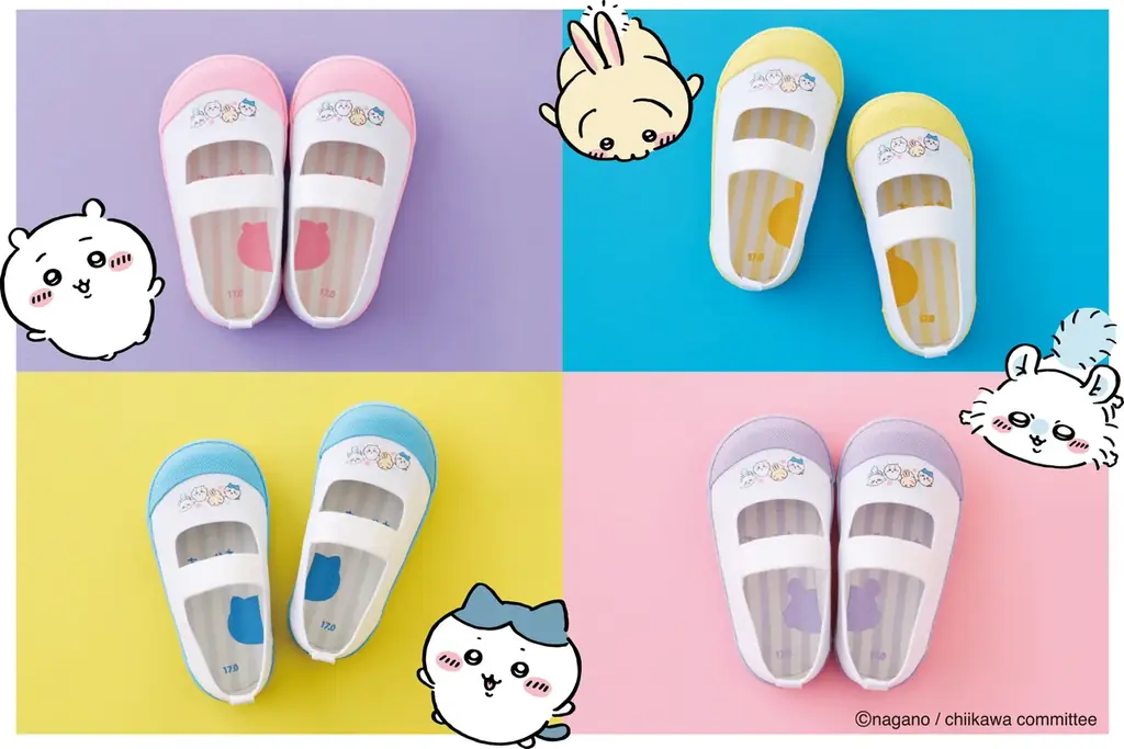 9月6日発売：ちいかわ上履き、全4色でヒラキから登場