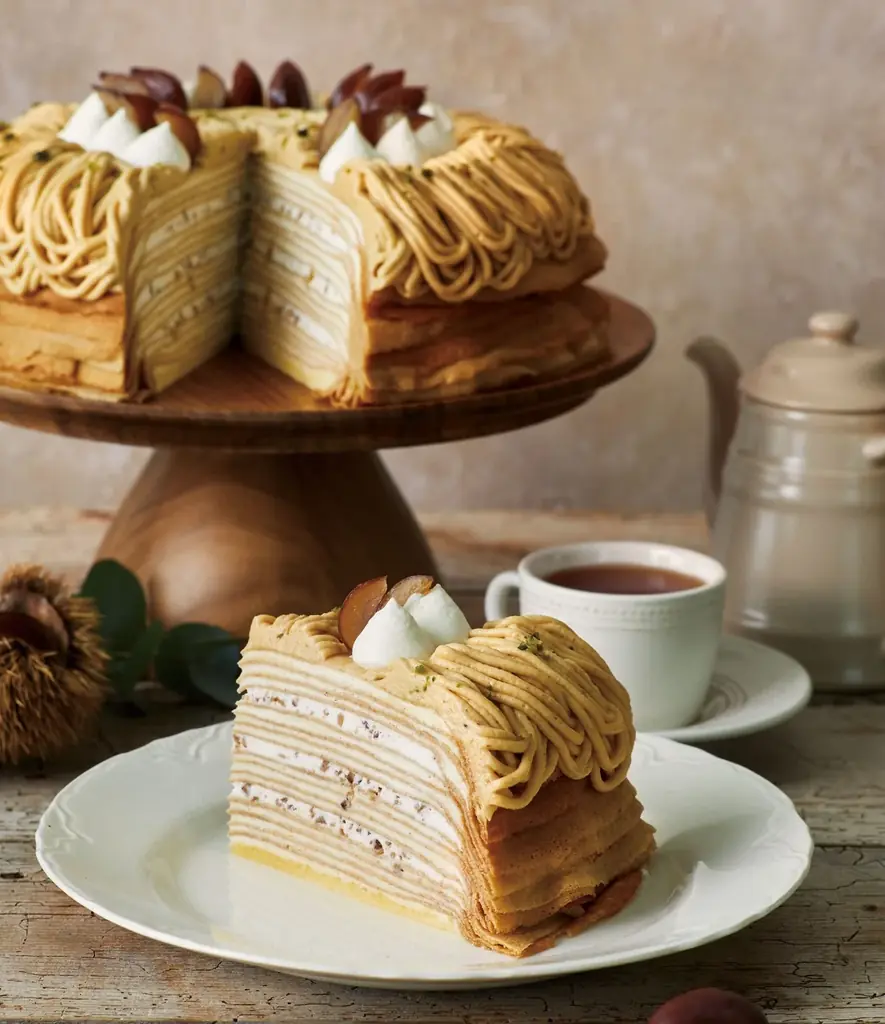 【Afternoon Tea LOVE&TABLE】栗やシャインマスカットの秋限定ミルクレープを発売!キャラメリゼいちじく、濃厚マロンクリームの新作2種も 画像 5