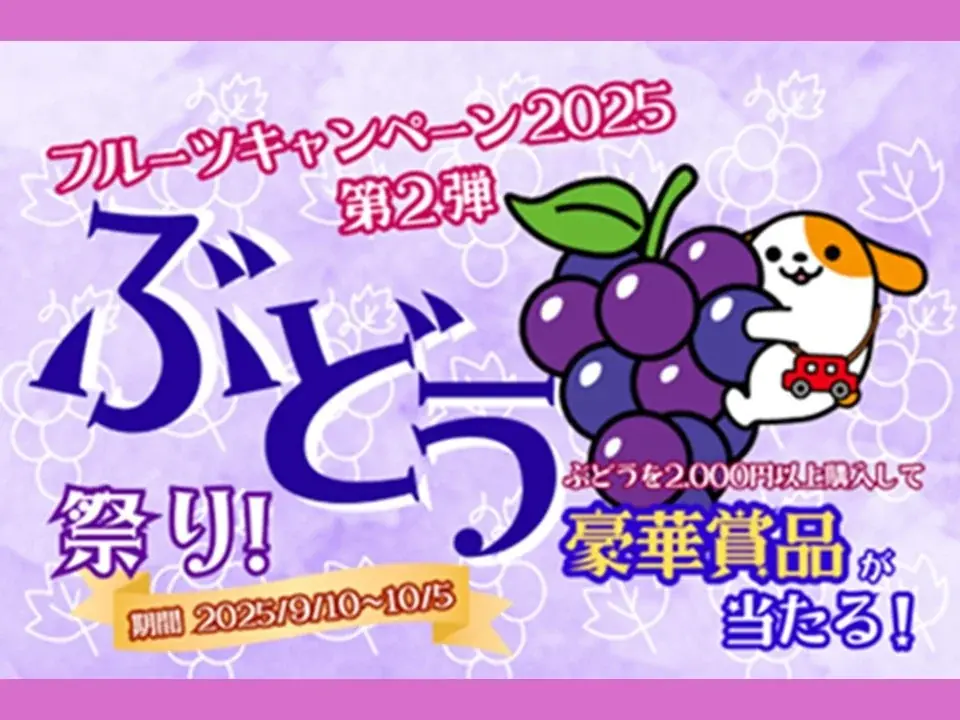 9/10スタート｜中央道SA・PAで山梨ぶどう祭り開催