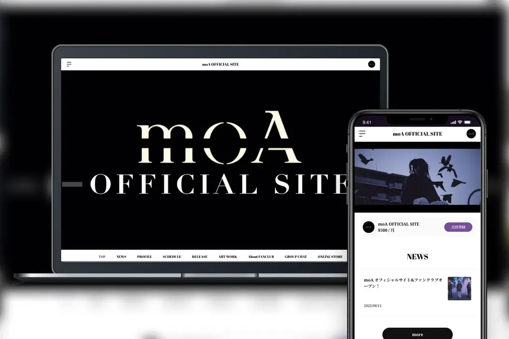 moAが公式ファンクラブ開設　限定配信と先行受付
