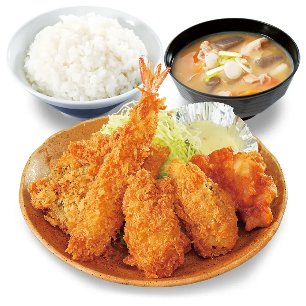 食欲の秋は海鮮で！4種の揚げ物を一度に味わう「秋の海鮮フライ定食」とんかつ専門店かつやに新登場 画像 2