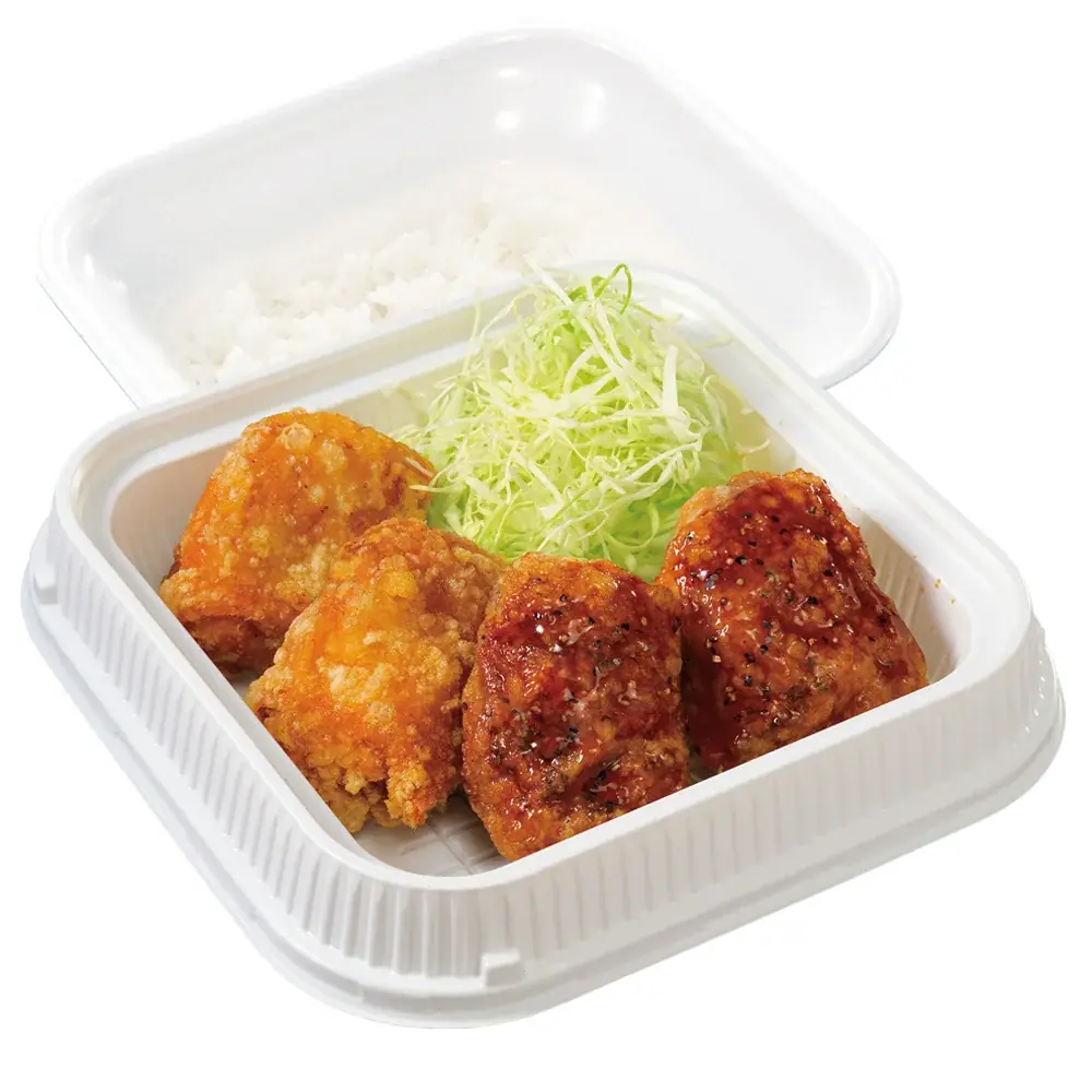 鶏も豚も一皿で！食べ応えとさっぱり感を両立した「黒胡椒からあげとねぎ塩焼き定食」からやまに新登場 画像 6