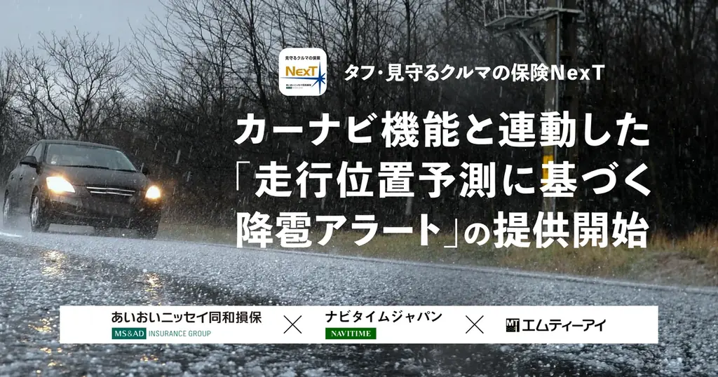 カーナビ機能連動による「走行位置予測に基づく降雹アラート」の提供開始 画像 1