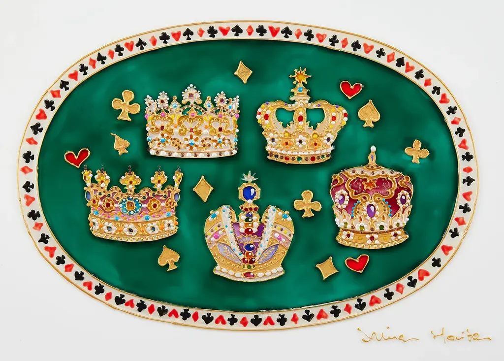 今回のジョーカーはネコの魔女！8枚のガラス絵をデザインした『ネコのトランプ缶2』新発売。キラキラ輝く『1.3cmのミニチュア王冠マグネット付き』。伊勢丹新宿店にて先行販売 画像 4