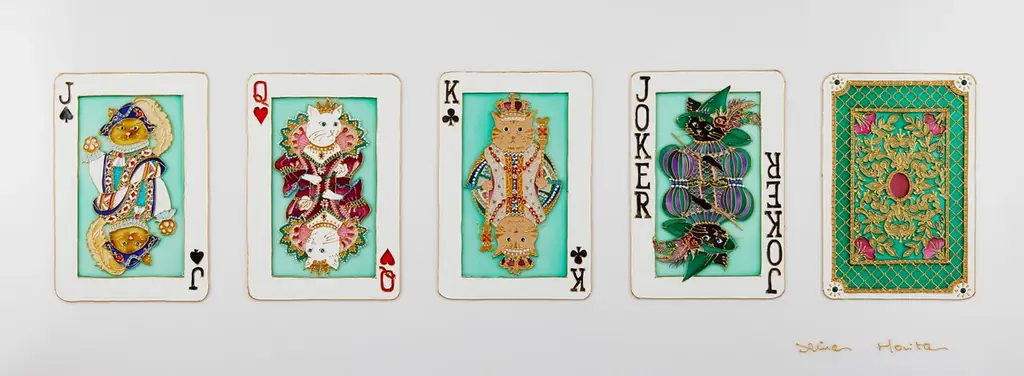 今回のジョーカーはネコの魔女！8枚のガラス絵をデザインした『ネコのトランプ缶2』新発売。キラキラ輝く『1.3cmのミニチュア王冠マグネット付き』。伊勢丹新宿店にて先行販売 画像 6