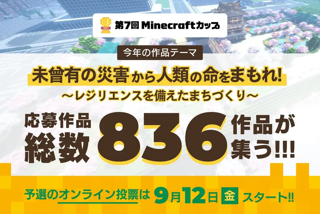第7回Minecraftカップ、836作品集結　会員投票は9/12開始