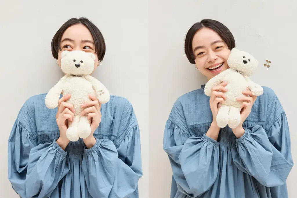 10mois×Kanoco、さくらんぼ種入りのしろくまぬいぐるみ発売