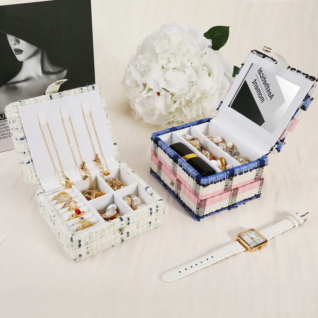 100円～　激安中国工場ジュエリーボックス　ピアスケース イヤリング 収納 引き出し 小物置きトレー ジュエリーポーチ ジュエリーケース 持ち運び プレゼント お祝い　新規取引募集を開始いたしました。 画像 9