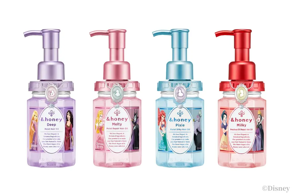 【＆honeyからDisney限定デザインが登場】Deep・Melty・Pixie・Milkyの４種のヘアオイルがディズニープリンセス×ヴィランズデザインとなって登場︕ 画像 2