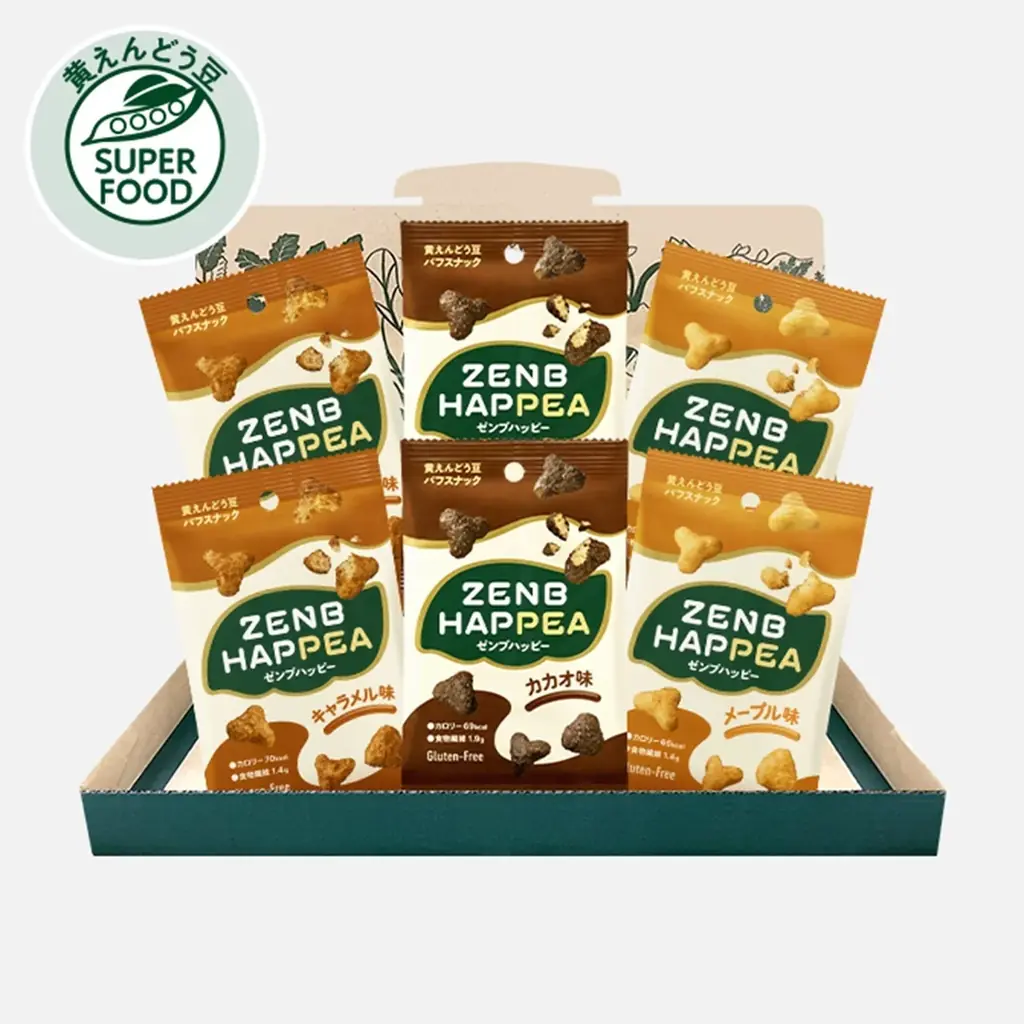 ダイエット中にも至福のおやつ時間を※1！豆から生まれたザクっと食感のパフスナック「ZENB HAPPEA（ゼンブハッピー）」新発売 画像 12