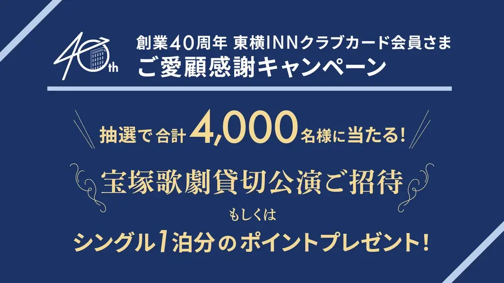 東横INNが9/19開始／創業40周年会員限定キャンペーン第1弾の中身