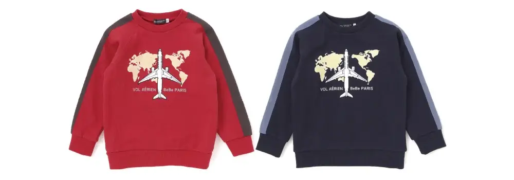 9月19日発売｜JAL×BeBeの旅テーマ子どもトレーナー
