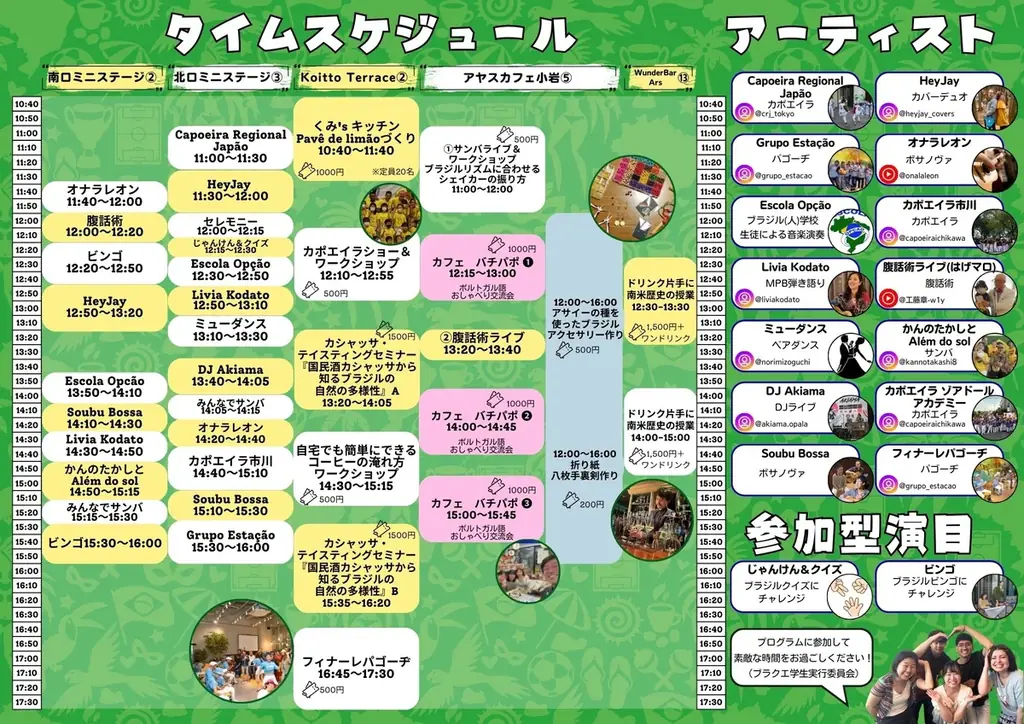 『BRAZIL QUEST in 小岩 2025』ワークショップ一挙紹介 画像 1