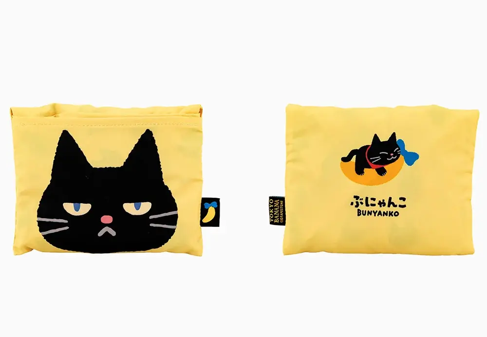 秋冬限定『東京ばな奈ぶにゃんこ』がやってくる！今年は新作グッズが大充実。表情豊かな総柄エコバッグに、“もちもち”フェイスマスコットなど全7種 画像 5