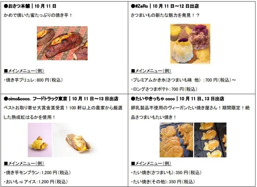 秋の味覚をお台場で堪能！さつまいもスイーツが集結する3日間「ODAIBA おいもフェス」開催！ 画像 2