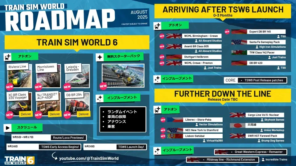 ファン待望の鉄道シミュレーションゲーム、Train Sim World 6 が9月26日(金)より先行アクセス開始！正式発売、無料スターターパックは10月1日(水)開始！ 画像 5