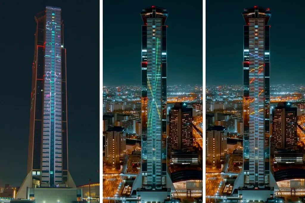 さきしまコスモタワー光演出