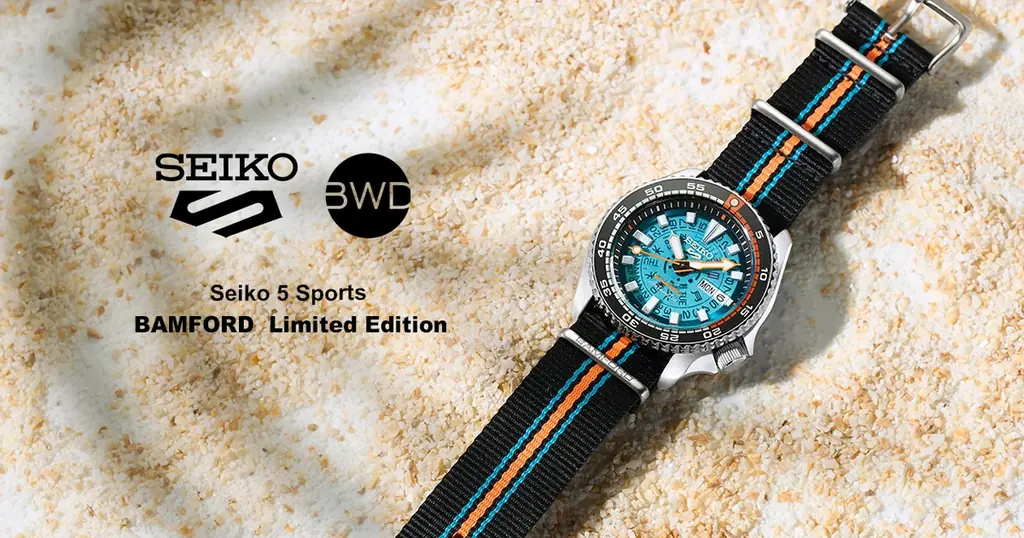 ＜セイコー 5スポーツ＞より、ロンドンの高級カスタムウオッチブランドBAMFORD WATCH DEPARTMENTとのコラボレーション限定モデルが登場 画像 1
