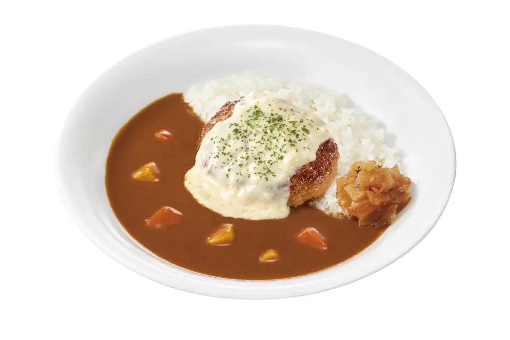 【すき家】割って、驚け。とろけるチーズ入り！肉厚ハンバーグがカレーと相性抜群の贅沢な一品 すき家「チーズインハンバーグカレー」新発売！ 画像 2
