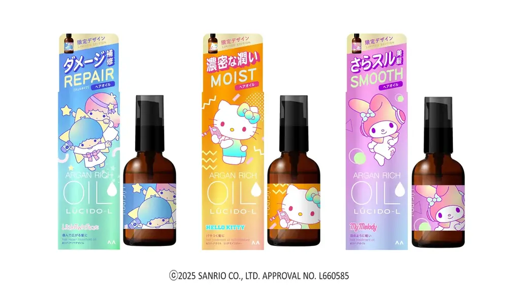 サンリオ柄で登場、ルシードエルの限定ヘアオイル3種