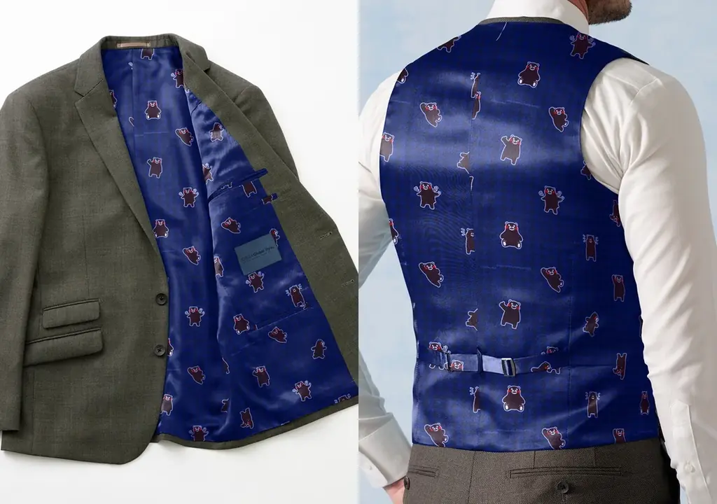 【くまモン×オーダースーツ】グローバルスタイルの裏地に新デザインが登場！くまモンコラボ商品4種類を「COCOSA熊本店」限定で販売START！各100着限定！ 画像 3