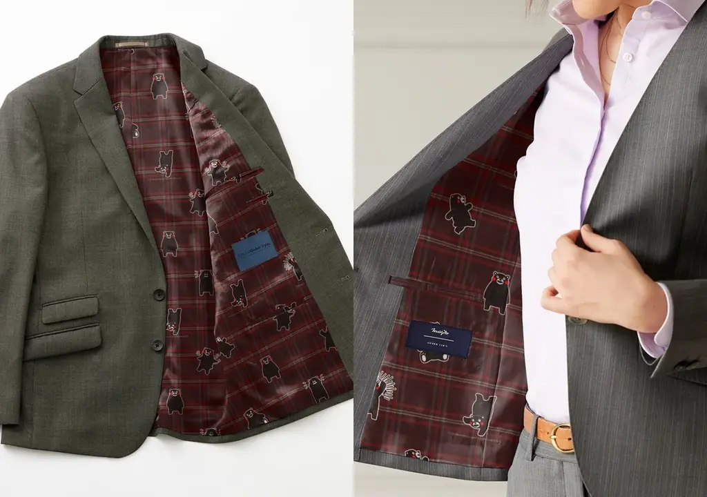 【くまモン×オーダースーツ】グローバルスタイルの裏地に新デザインが登場！くまモンコラボ商品4種類を「COCOSA熊本店」限定で販売START！各100着限定！ 画像 4