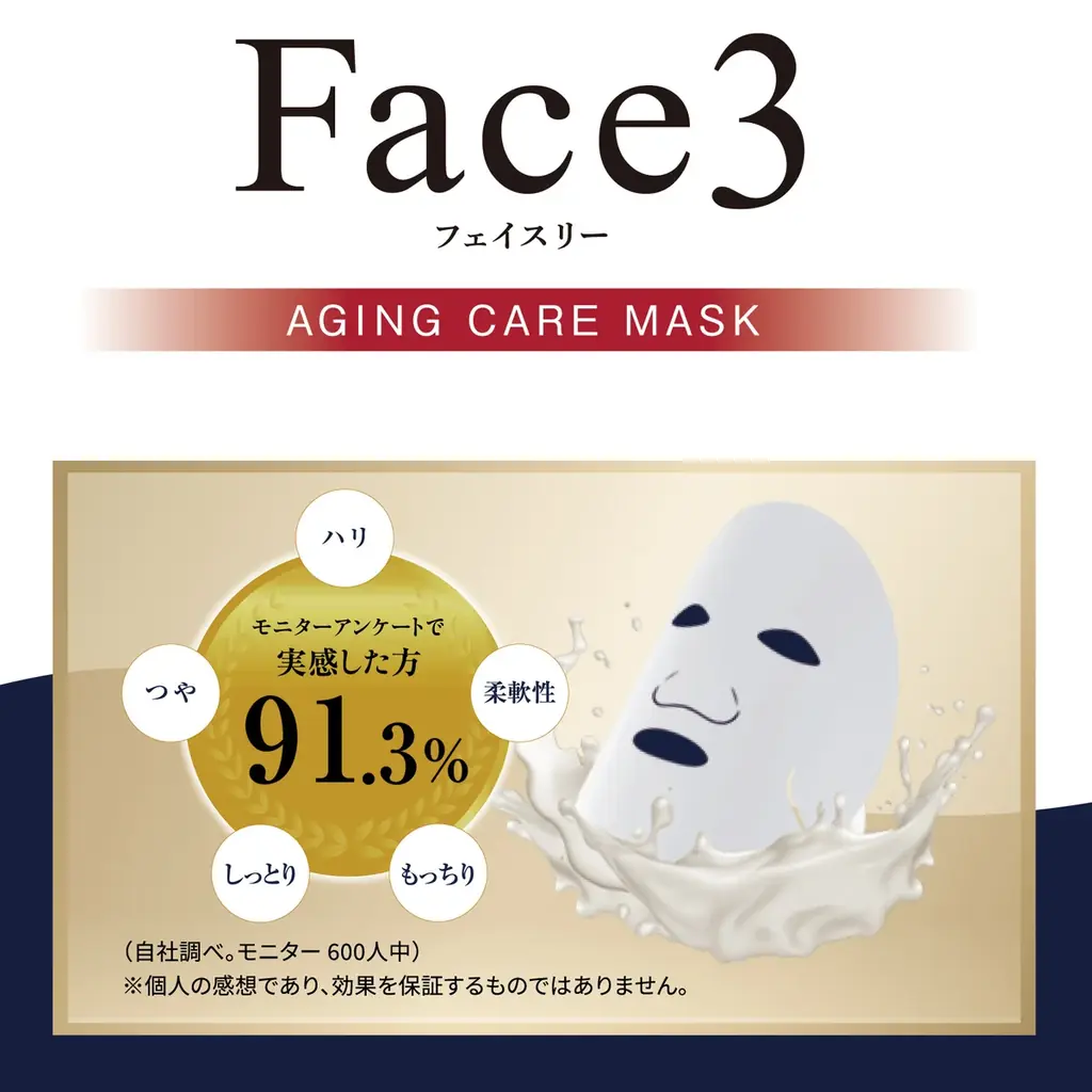 不織布のプロと化粧品開発のプロが作った本気のフェイスマスク「フェイスリーエイジングケアマスク」2025年10月7日新発売 画像 2