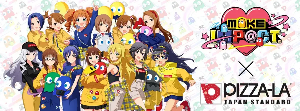 「パックマン」45周年×「アイドルマスター」20周年 特別企画『#パックマス』のピザーラコラボ限定グッズが付いたオリジナルピザセットを発売！！ 画像 1