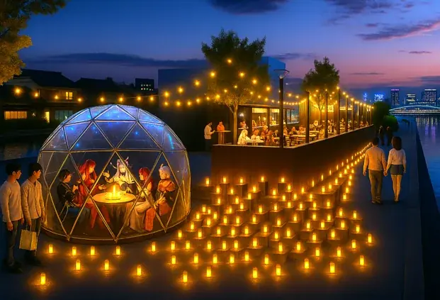 夜の松江に新たな風物詩！「伊勢宮リバーサイド横丁 〜縁結びナイト〜」10月25日開幕 画像 2