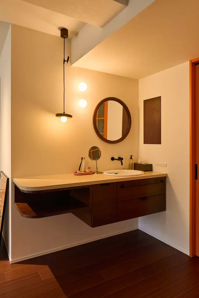 【初公開】生活感を隠し、趣味を空間の主役に！固定型DJブース×アール壁が彩るミッドセンチュリーモダンリノベ見学会｜名古屋市昭和区 画像 7